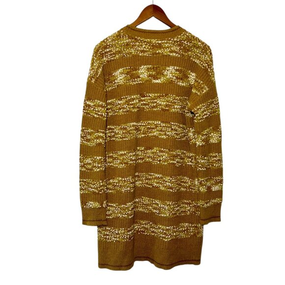 Oversized Slouchy Whimsigoth Granola Gold Speckled Cardigan Chunky Long Teacher - Picture 5 of 13